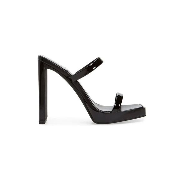 Jeffery Campbell Women’s Hustler Black Patent Leather Slip On Square Toe Sandal - Picture 11 of 11